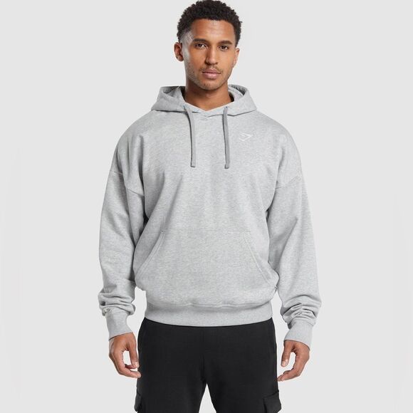 Gymshark CREST OVERSIZED HOODIE‎ gray size medium slim fit NWT in packaging - Picture 1 of 7